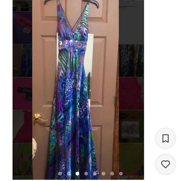 Purple Blue Morgan Co Sequined Y2K Nordstroms Prom Dress
